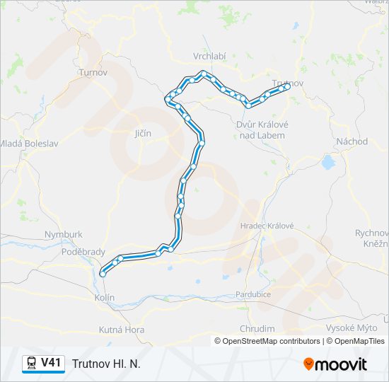 Поезд V41: карта маршрута