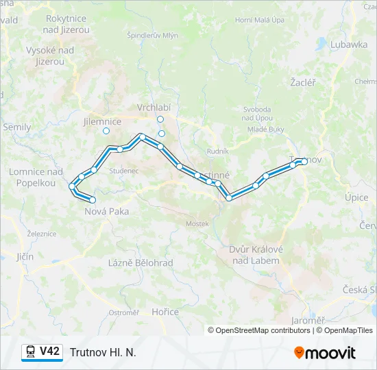 Поезд V42: карта маршрута