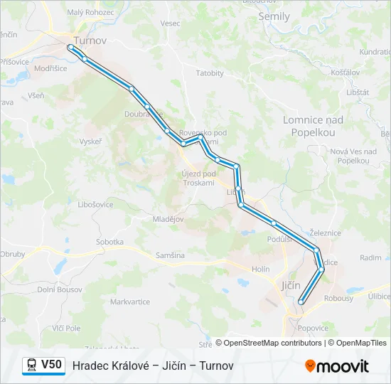 V50 Train Line Map