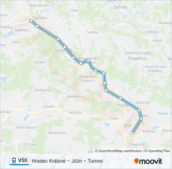 V50 Train Line Map