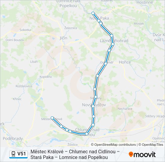 Поезд V51: карта маршрута