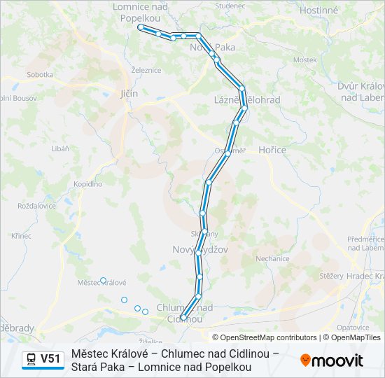 Поезд V51: карта маршрута