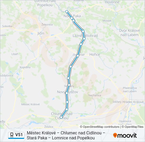 Поезд V51: карта маршрута