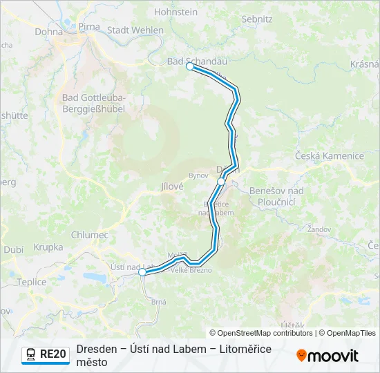 RE20 Train Line Map