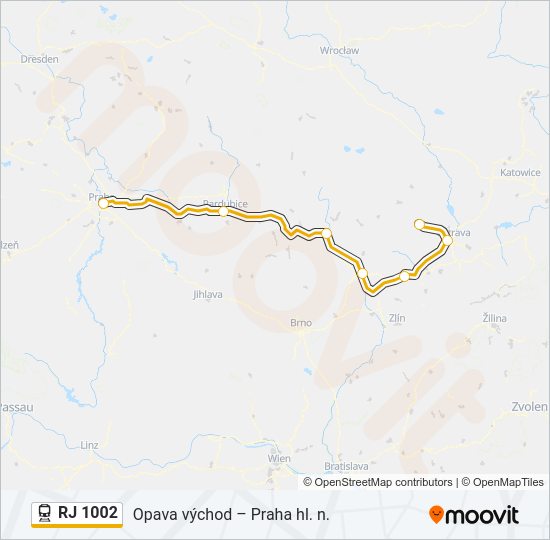 RJ 1002 Train Line Map