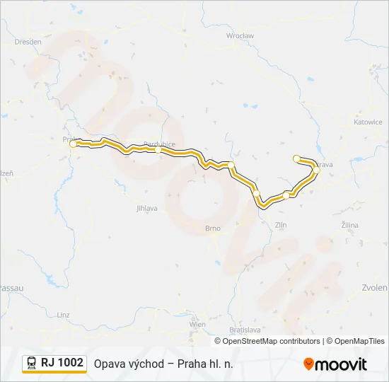 RJ 1002 Train Line Map