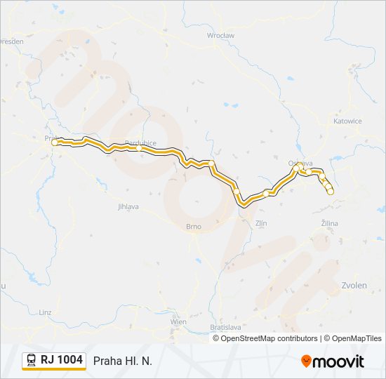 RJ 1004 Train Line Map