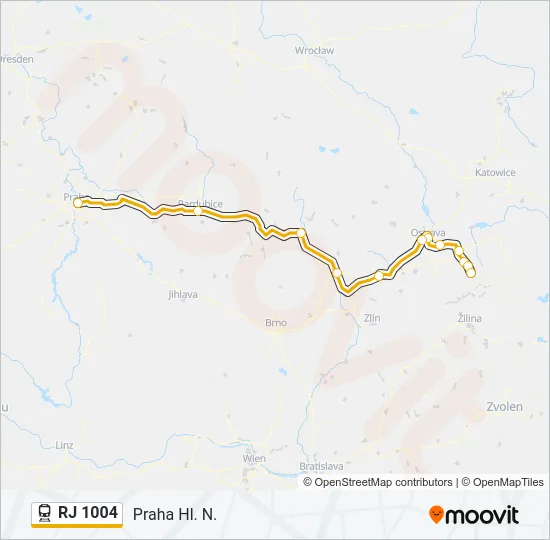 RJ 1004 Train Line Map