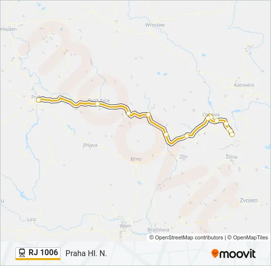RJ 1006 Train Line Map