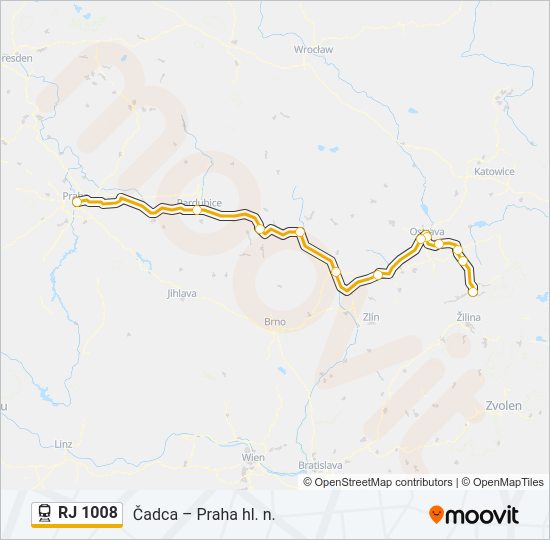 RJ 1008 Train Line Map