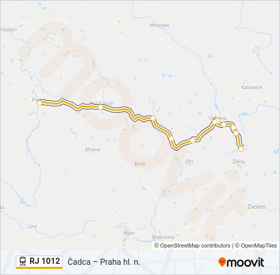 RJ 1012 Train Line Map