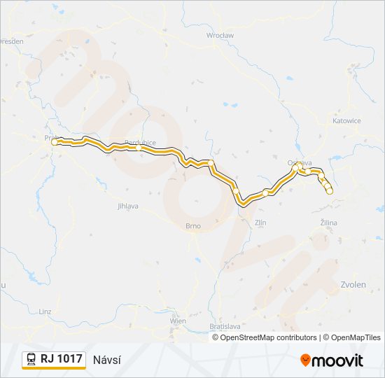 RJ 1017 Train Line Map