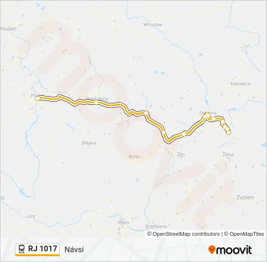 RJ 1017 Train Line Map