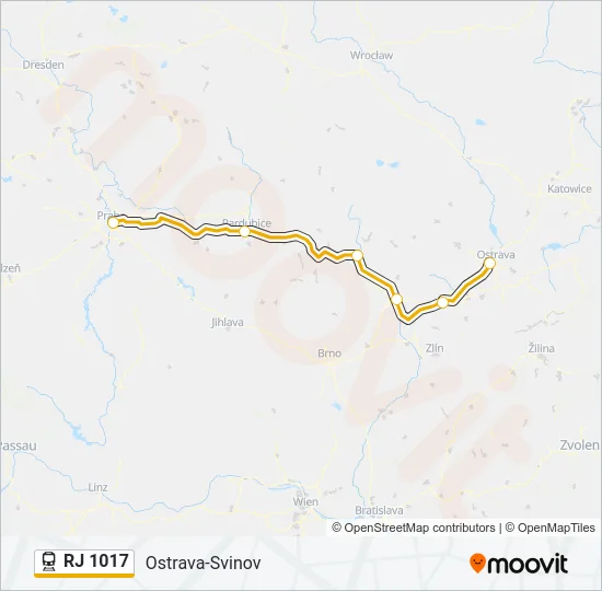 RJ 1017 Train Line Map