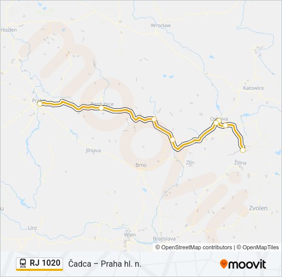 RJ 1020 Train Line Map