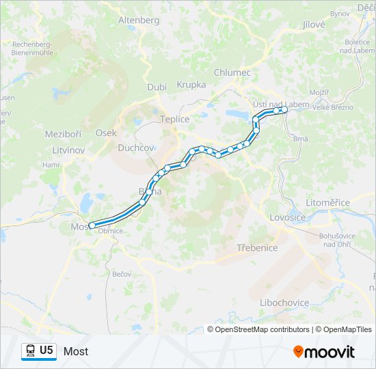 Поезд U5: карта маршрута