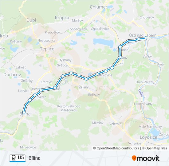 Поезд U5: карта маршрута