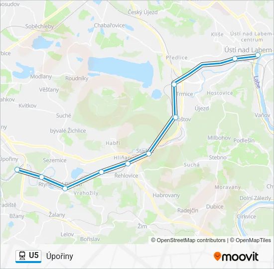 Поезд U5: карта маршрута