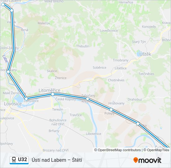 Поезд U32: карта маршрута