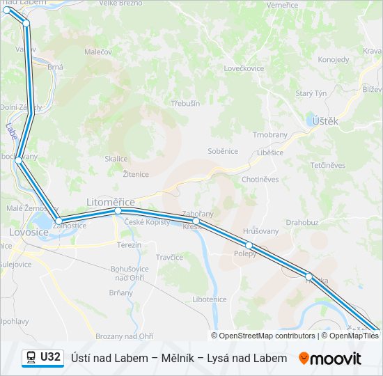 Поезд U32: карта маршрута