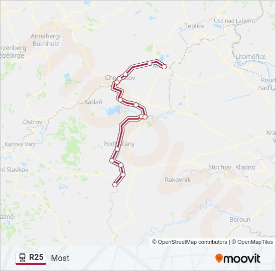Поезд R25: карта маршрута