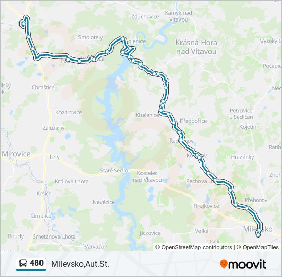 480 autobus Mapa linky