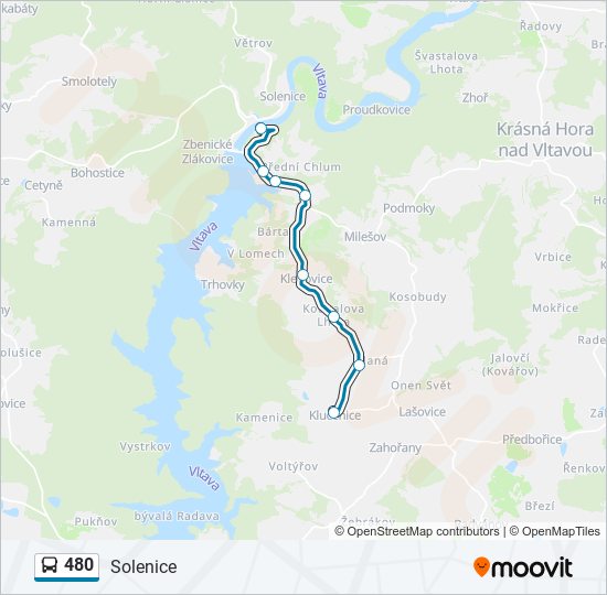 480 bus Line Map