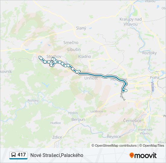 417 autobus Mapa linky