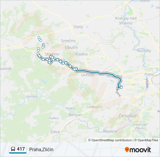 417 autobus Mapa linky