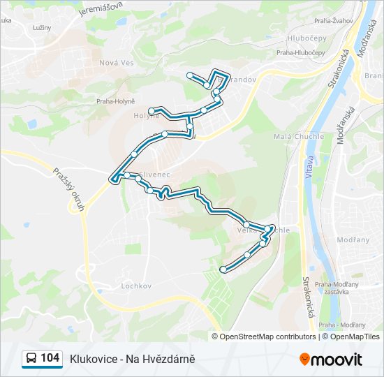 104 autobus Mapa linky