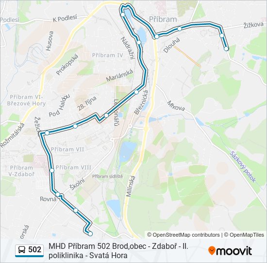 502 Route Schedules, Stops & Maps Příbram,Svatá Hora (Updated)