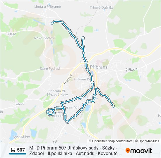507 autobus Mapa linky