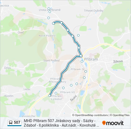 507 autobus Mapa linky