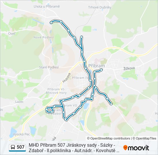 507 bus Line Map