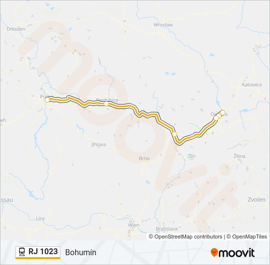 RJ 1023 Train Line Map