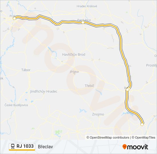 RJ 1033 Train Line Map