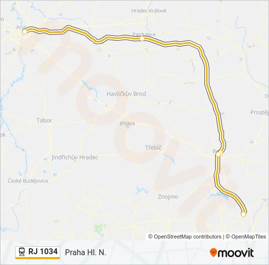 RJ 1034 Train Line Map