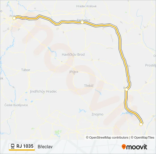 RJ 1035 Train Line Map