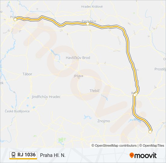 RJ 1036 Train Line Map