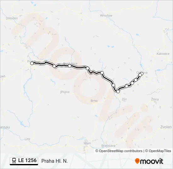 Поезд LE 1256: карта маршрута
