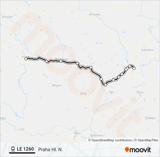 Поезд LE 1260: карта маршрута