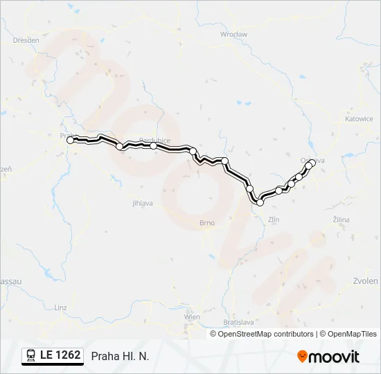 Поезд LE 1262: карта маршрута