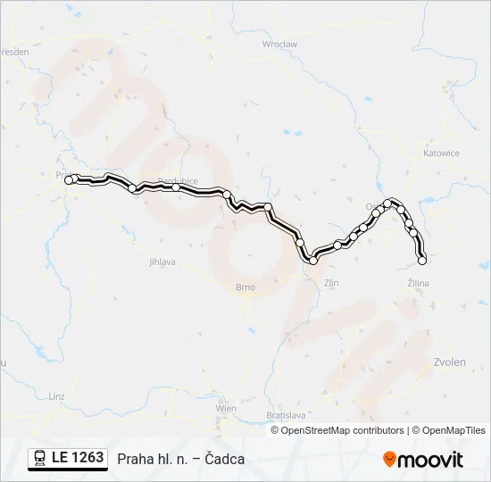 Поезд LE 1263: карта маршрута