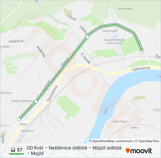 57 Bus Line Map