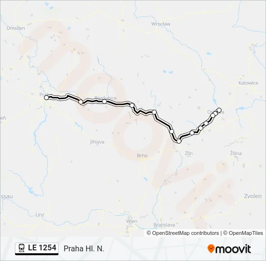Поезд LE 1254: карта маршрута