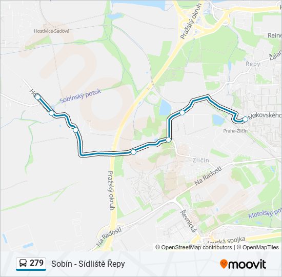 Автобус 279: карта маршрута