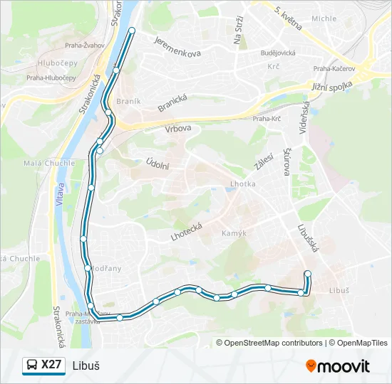 X27 Bus Line Map