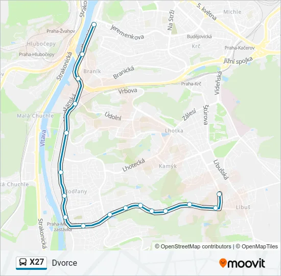 X27 Bus Line Map