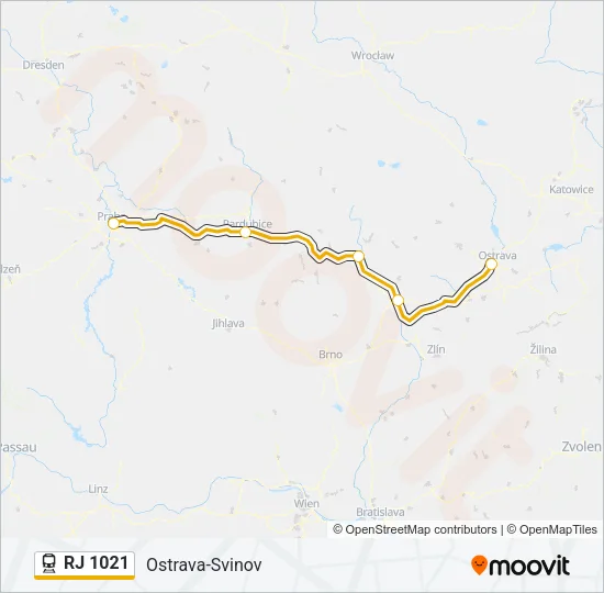 RJ 1021 Train Line Map