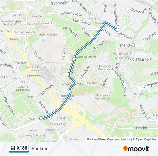 X188 Bus Line Map